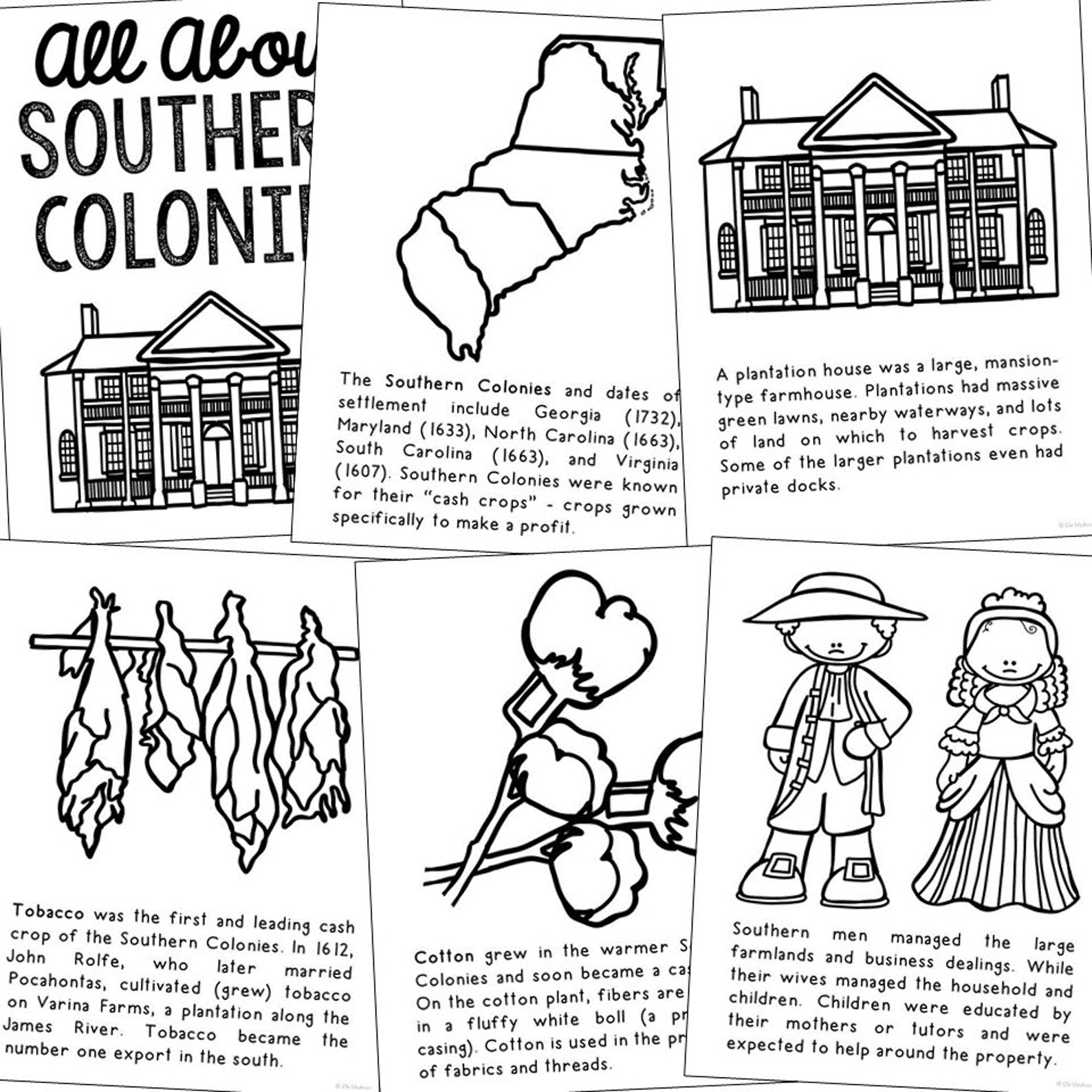 colonial-america-unit-study-coloring-page-book-printables-etsy