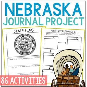Activité du projet d'histoire de l'État du NEBRASKA | Plans de leçon de l'Unité d'études sociales | 4e 5e 6e 7e année | Feuilles de travail imprimables pour l'école à la maison