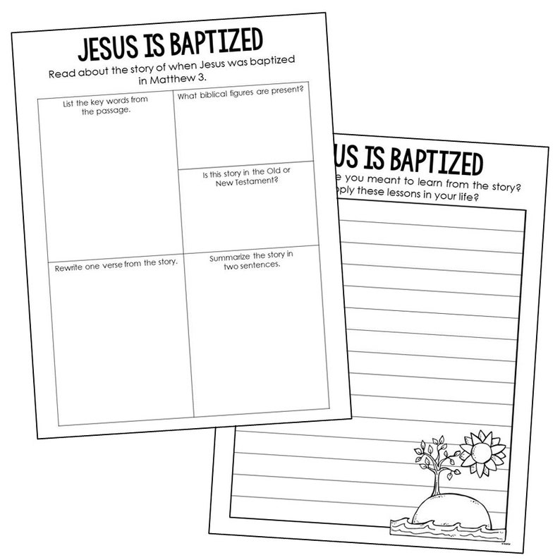 Jesus is Baptized Coloring Page for Kids | Homeschool Bible Study Unit ...