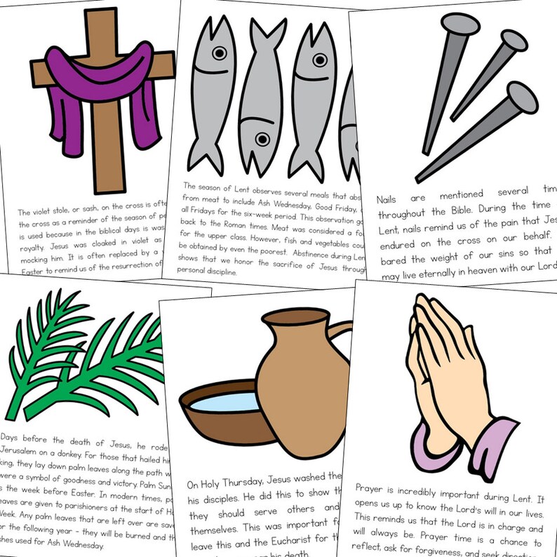 EASTER and LENT SYMBOLS Coloring Pages and Posters Ccd - Etsy