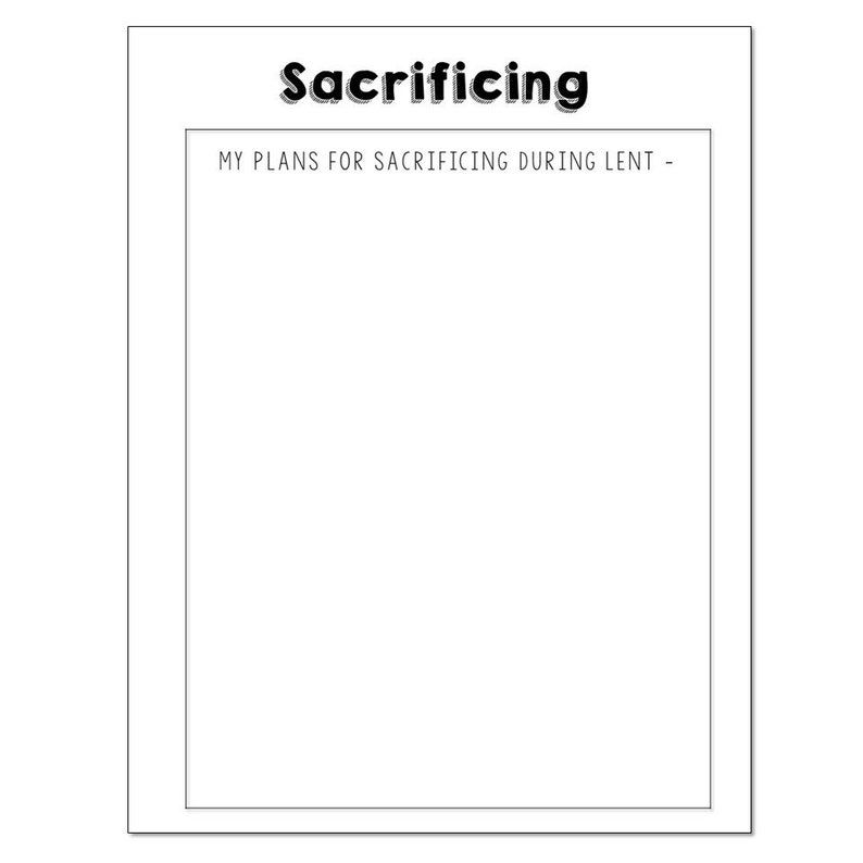 LENT JOURNAL for Teens CCD Catechism Christian Lesson Activity