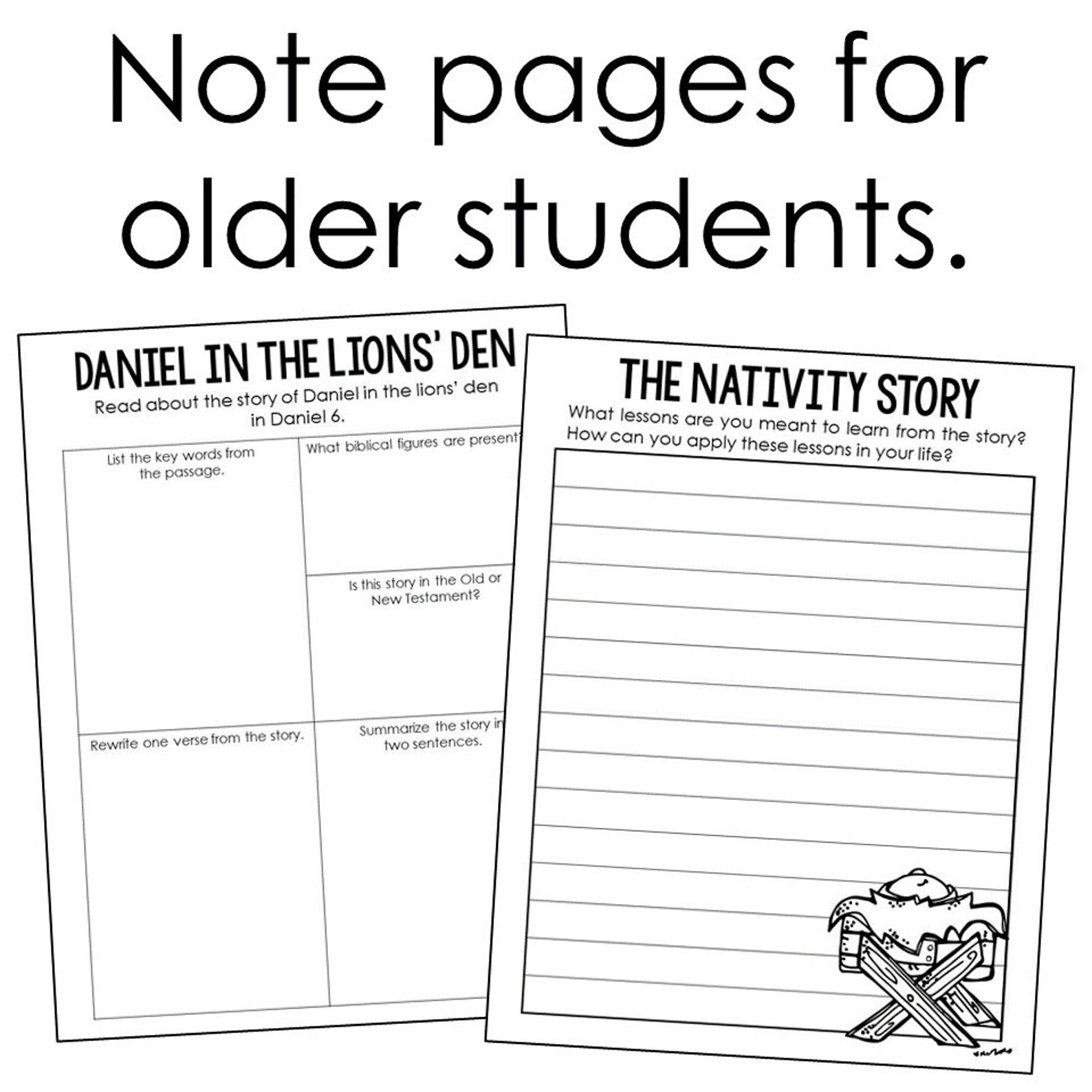 BIBLE STORY Coloring Pages Activity King James Version KJV Christian Homeschool Printable ...