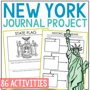 Proyecto de actividad sobre la historia del estado de Nueva York / Planes de lecciones de estudios sociales para la escuela secundaria / 5.º, 6.º y 7.º grado / Hojas de trabajo imprimibles para la educación en el hogar