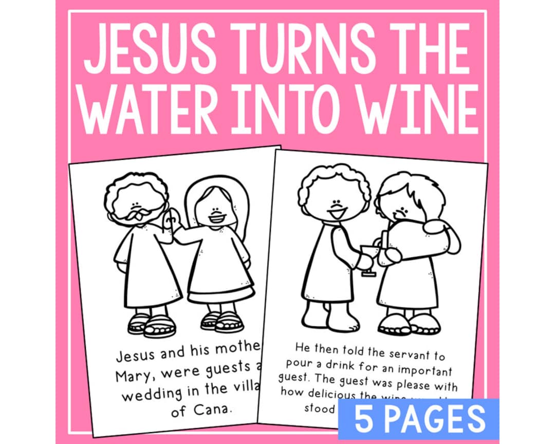 JESUS Turns the WATER Into WINE Bible Story Posters Activity Homeschool