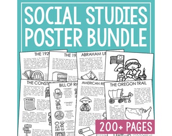 Posterset med samhällskunskap för barn | Hemundervisningsplan | Utskrivbara material för amerikansk och världshistoria | Lektionsplaneringar Enhetsstudie