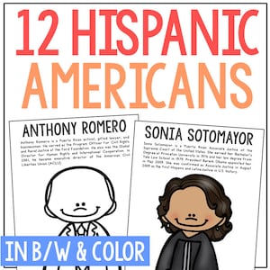 FAMOUS HISPANIC AMERICANS Social Studies Printables Activity | Hispanic Heritage Month | Bulletin Board Decor Posters | Educational Wall Art