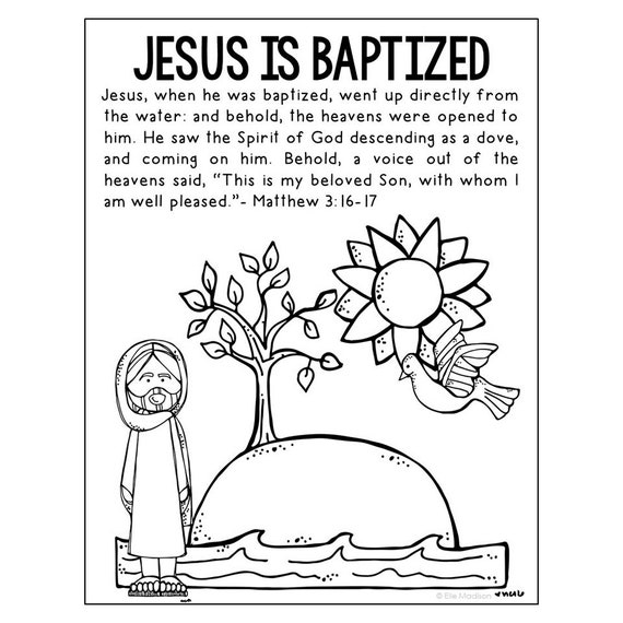 Jesus baptism coloring page