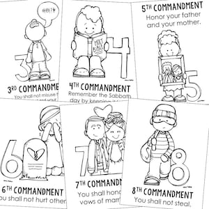 TEN COMMANDMENTS Bible Story Coloring Pages Activity | Homeschool ...