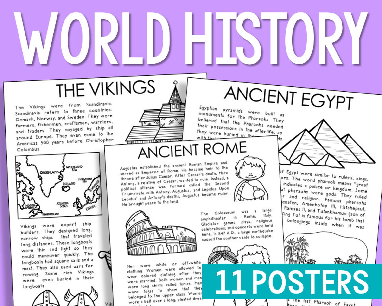 WORLD HISTORY Social Studies Printables Bulletin Board Decor Etsy