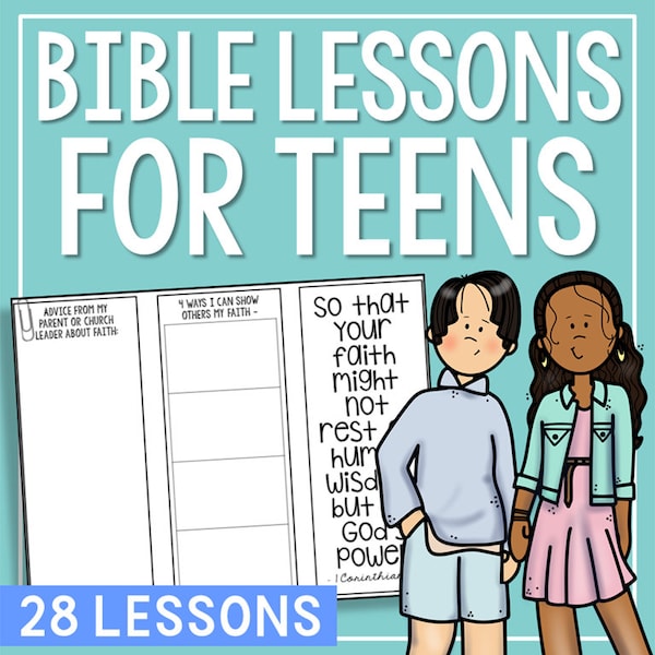 Bible Lessons for Teens | Homeschool Christian Activities | Youth Group Sunday School Printables | Church Lesson Plans