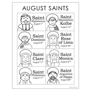 CATHOLIC SAINTS of the MONTH Coloring Pages Activity | All Saints Day | Home Altar for Kids ...