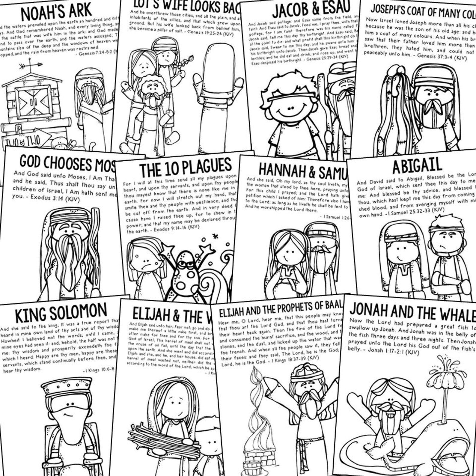 BIBLE STORY Coloring Pages Activity King James Version KJV | Christian ...