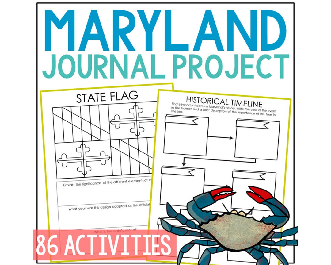 Maryland State History Research Project for Kids: Printable Worksheets ...