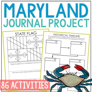 MARYLAND State History Project Activity | Social Studies Unit Study Lesson Plans | 4th 5th 6th 7th Grade | Homeschool Printable Worksheets