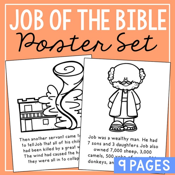 JOB The Lord Gives and Takes Away Bible Story Activity Posters | Christian Homeschool Printable | Bible Study for Kids | Sunday School Class