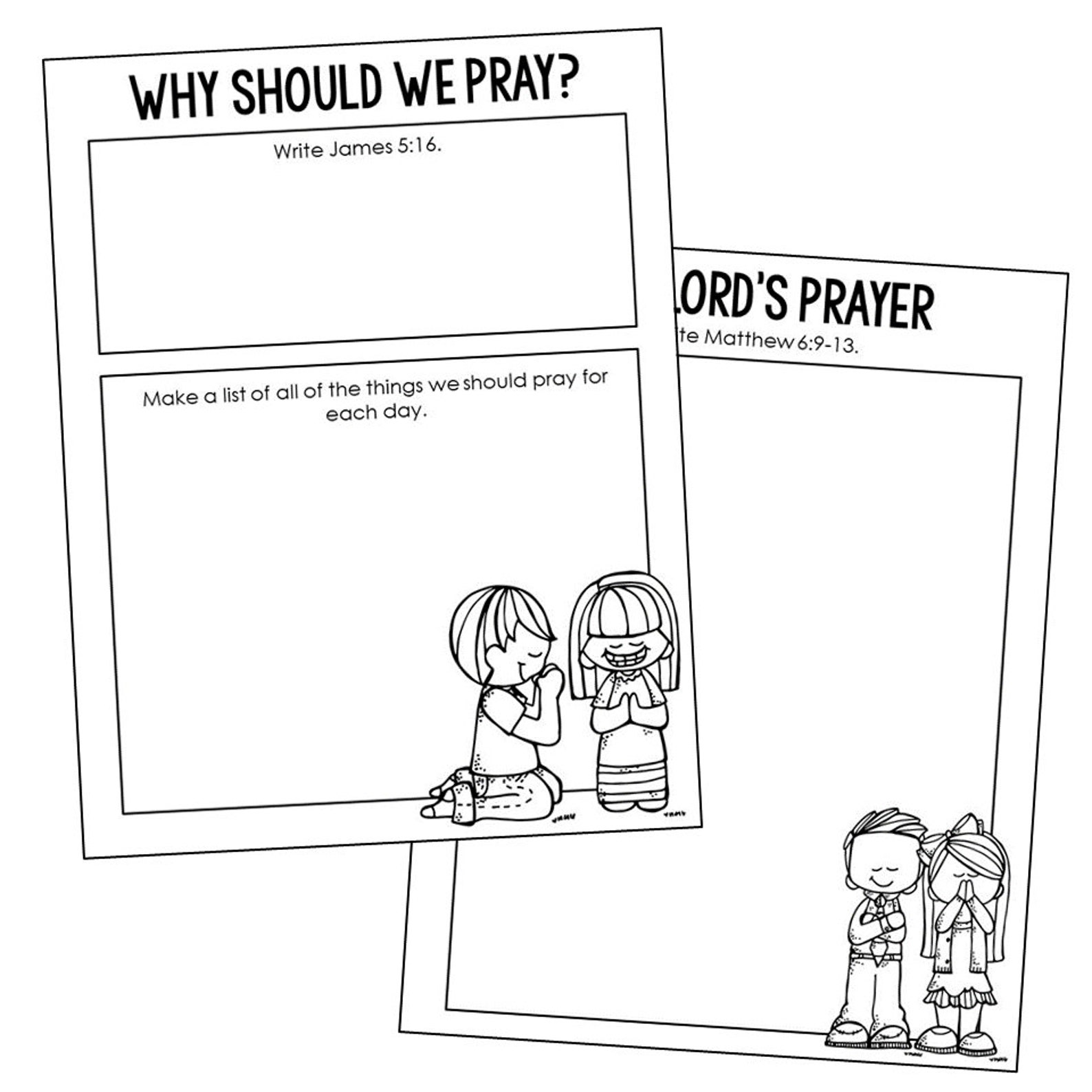 THE LORD'S PRAYER Bible Story Coloring Page Activity Sunday School