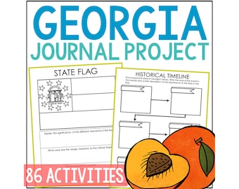 GEORGIA State History Project Activity | Social Studies Middle School Lesson Plans | 4th 5th 6th 7th Grade | Homeschool Printable Worksheets