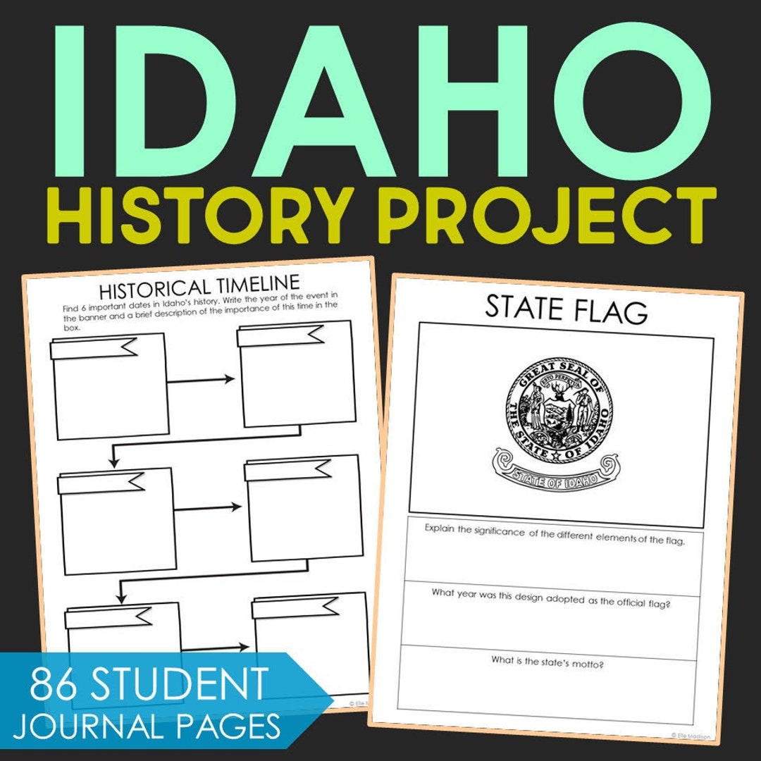 IDAHO State History Project Social Studies Unit Study Lesson Etsy