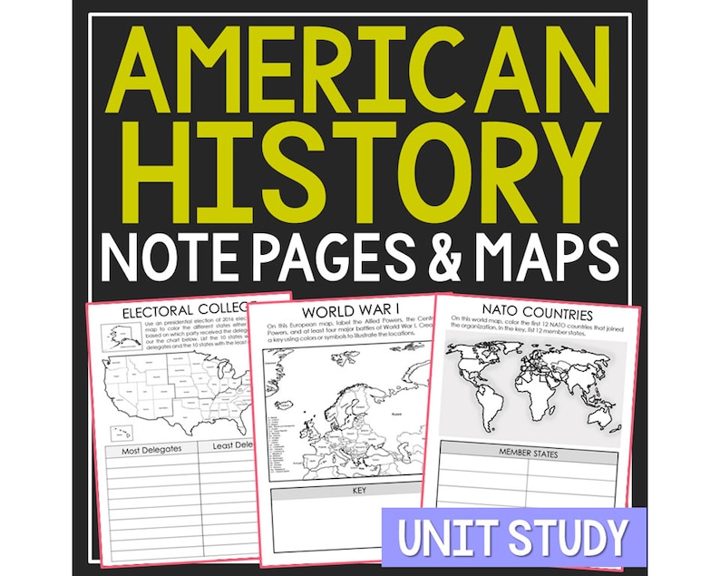 US American History for Kids Worksheet | Homeschool Social Studies Unit ...