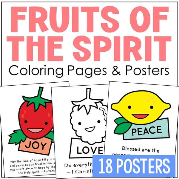 FRUITS of the SPIRIT Bible Story Activity Posters | Homeschool Printable | Bible Study for Kids | Sunday School Church Bulletin Board