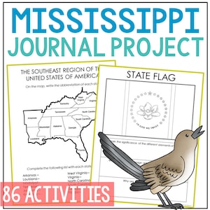 MISSISSIPPI State History Project Activity | Social Studies Unit Study Lesson Plans | 5th 6th 7th Grade | Homeschool Printable Worksheets