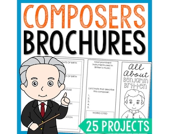 MUSIC COMPOSERS Research Activity Projects | Music History Theory Homeschool Printable Worksheets | Lesson Plans | Social Studies Notes