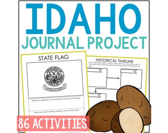 IDAHO State History Project Activity | Social Studies Unit Study Lesson Plans | 4th 5th 6th 7th Grade | Homeschool Printable Worksheets