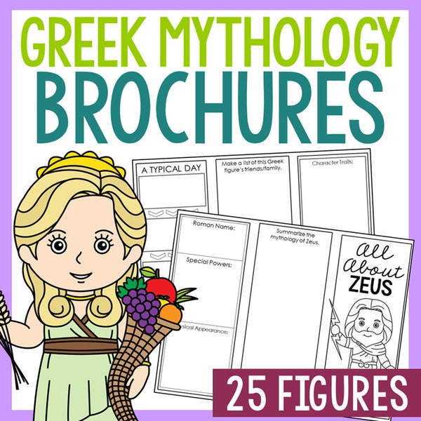 GREEK MYTHOLOGY Research Activity Projects | Social Studies Homeschool Worksheets | Ancient Greece Lesson Plans | World History Notes