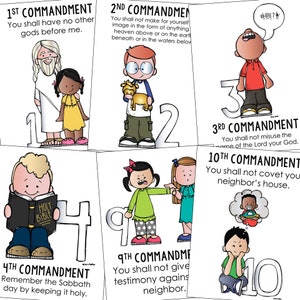 TEN COMMANDMENTS Bible Story Coloring Pages Activity | Homeschool ...