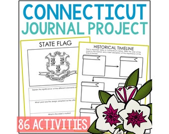 CONNECTICUT State History Project Activity | Social Studies Unit Study Lesson Plans | 5th 6th 7th Grade | Homeschool Printable Worksheets