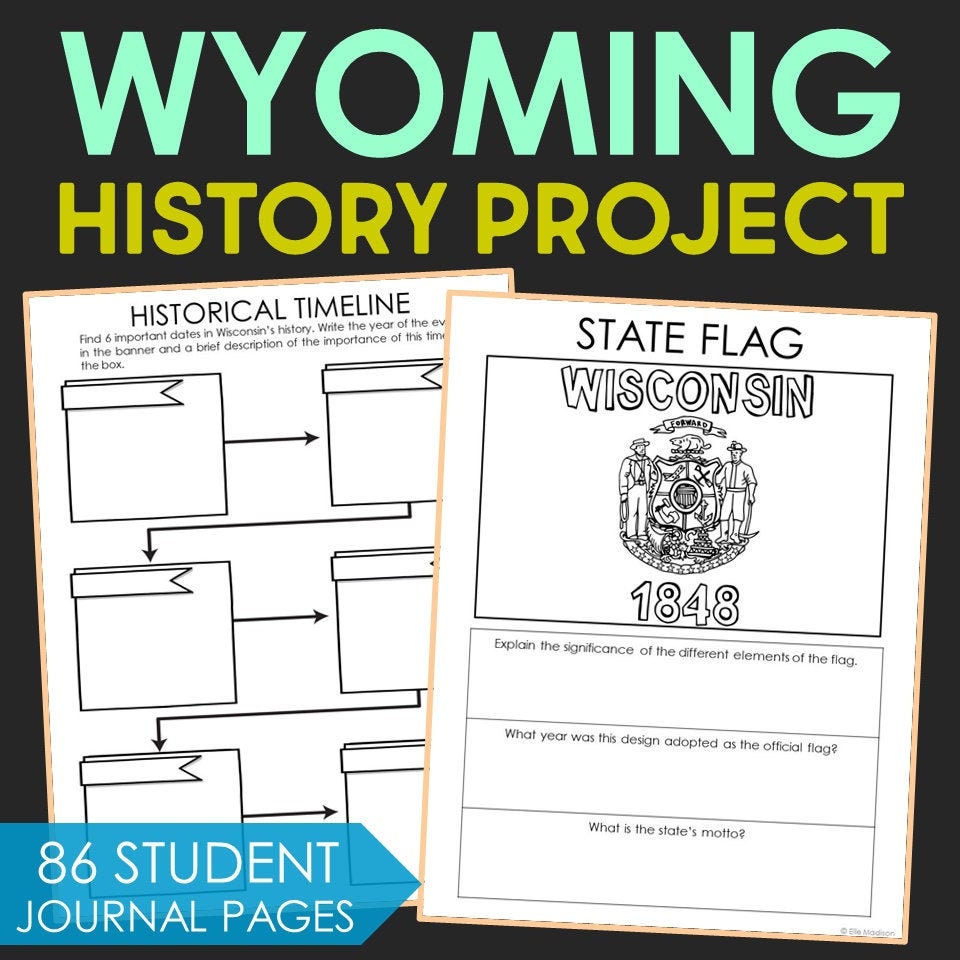 WYOMING Social Studies State History Project Homeschool Etsy