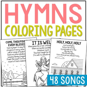 CHURCH HYMN MUSIC Coloring Pages Activity | Sunday School Church Bulletin Board Posters | History Lesson | Christian Homeschool Printable