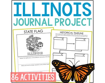 ILLINOIS State History Project Activity | Social Studies Unit Study Lesson Plans | 4th 5th 6th 7th Grade | Homeschool Printable Worksheets