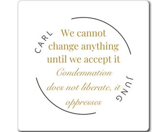Magnets - Carl Jung Personal Growth Quote, Inspirational Fridge Magnets, Motivational Magnet Quotes, Self-Improvement Magnet Gift, Positive
