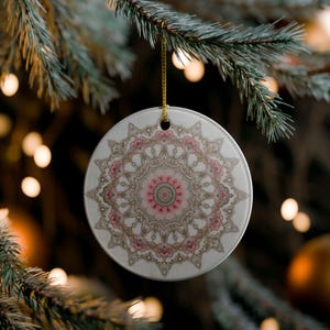 Ceramic Ornament Decoration - Beautiful Mandala Design, Home Decor, Tree Ornaments, Gift for All Occasions, Mandala Art