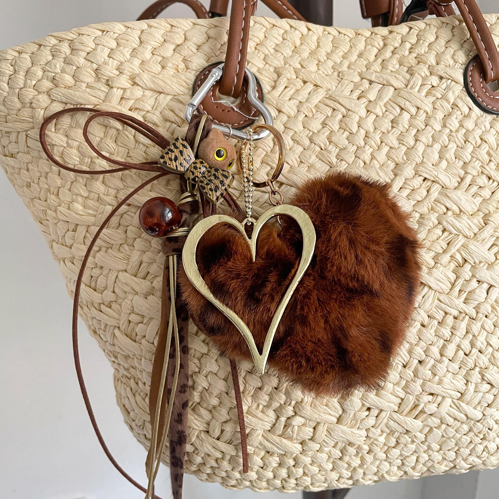 Sehuby Taschenanhänger Mit Leoparden-Print - Geflochtener Schlüsselanhänger Für Rucksack & Tasche