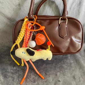 Baseball Taschenanhänger, Seil Taschenanhänger für Geldbörse, Geschenk für sie, Handtasche Keychain Taschenzubehör