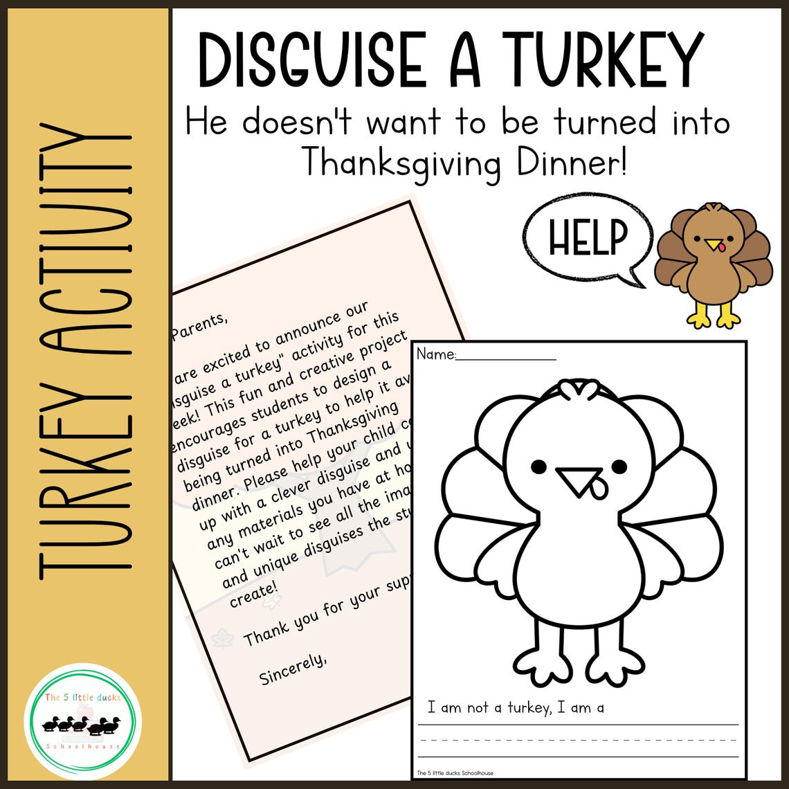Disguise a Turkey Activity Printable Thanksgiving Craft (PDF) Etsy
