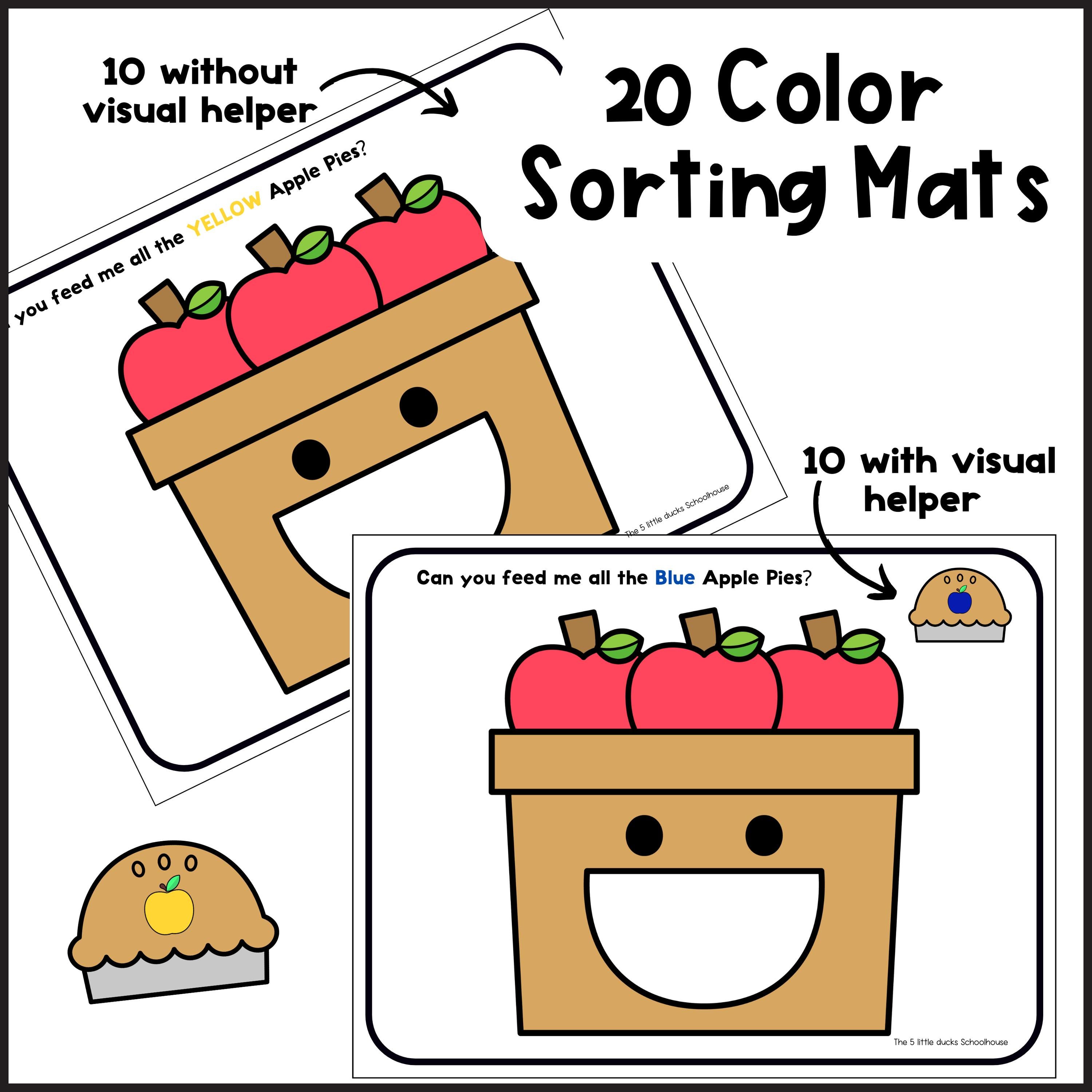 Fall Apple Color Sorting Game – Preschool Learning (digital Download ...