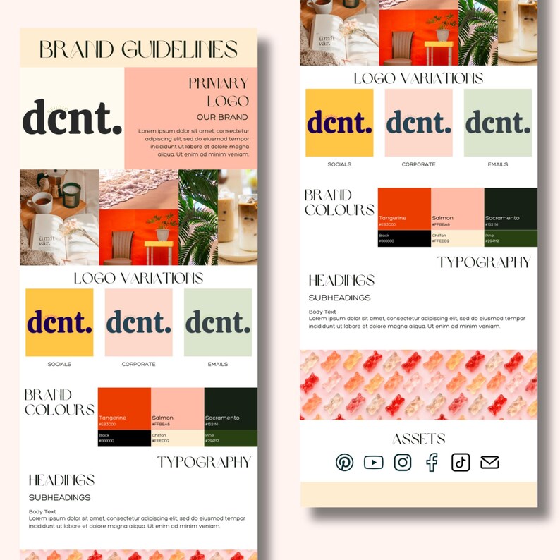 Canva Brand Guidelines Template: Colorful Branding Board Kit - Etsy