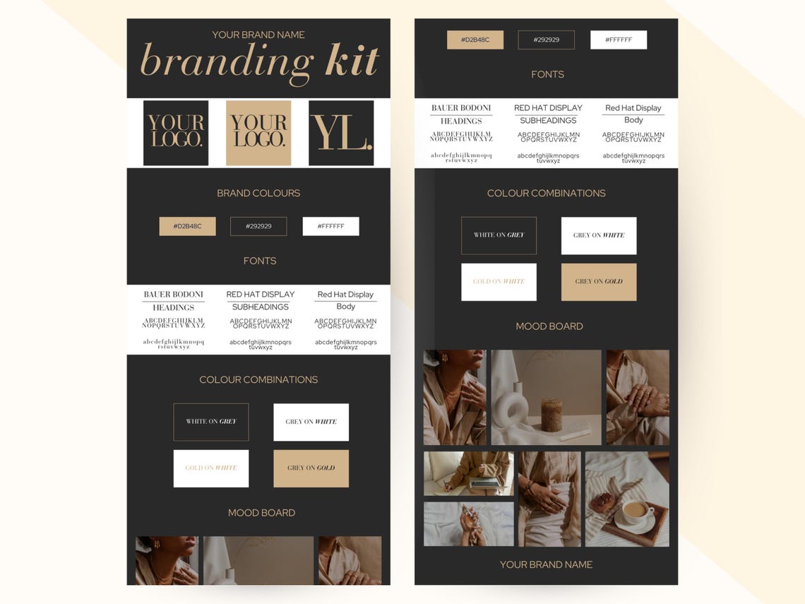 Black & Gold Brand Board Template: Luxe Branding Kit (canva) - Etsy