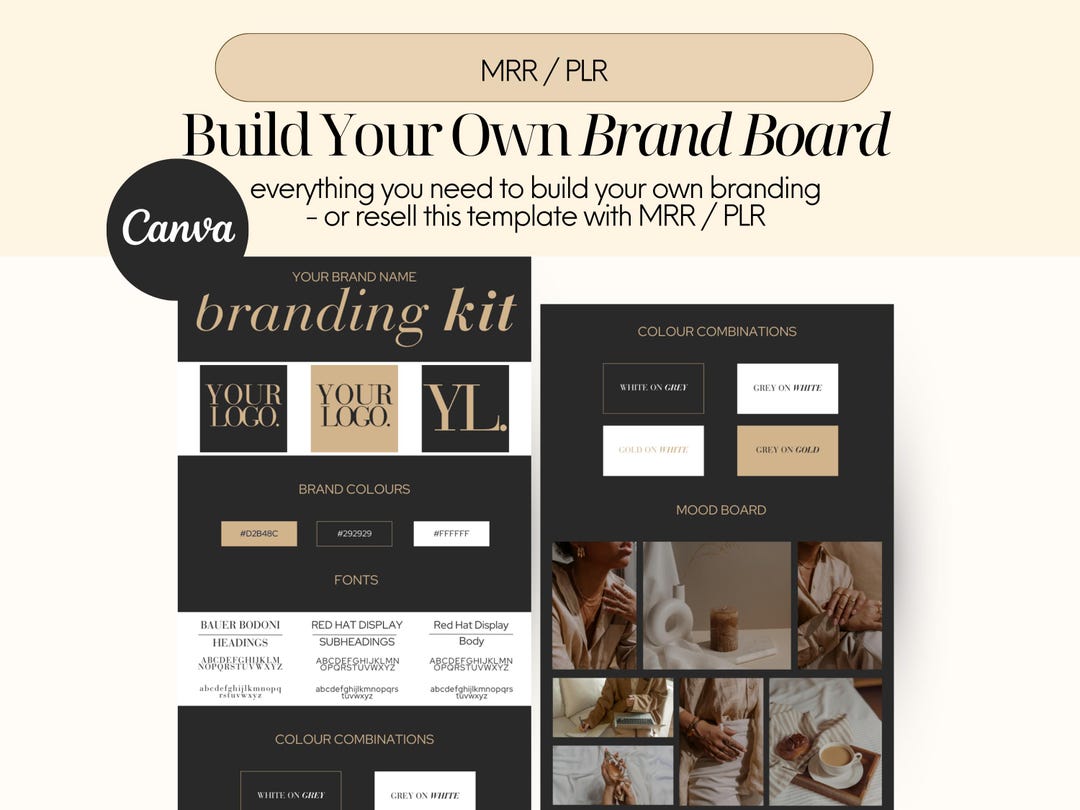 Black & Gold Brand Board Template: Luxe Branding Kit (canva) - Etsy