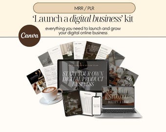 Kit de lanzamiento de negocios digitales 2025: Plantillas Canva de MRR PLR