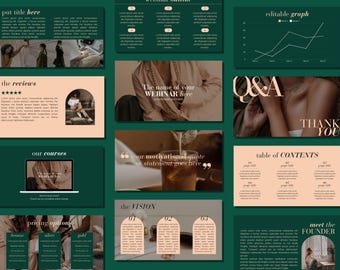 Green & Peach Canva Presentation Template: Modern Business Slides