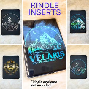 Foiled Kindle Insert, Velaris Collection, 2018/19 10th Gen, Paperwhite 11th Gen, 2022 Basic