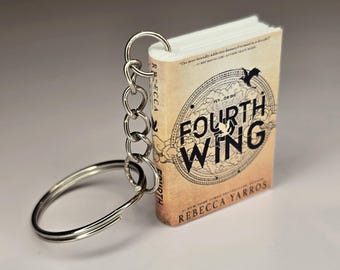 Mini Book Keychain, Zipper Pull Charm - 3D Printed Book with Book Cover of Your Choice