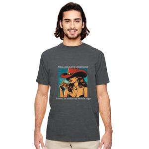 Alexa, Play Carrie Underwood - Camiseta de gola redonda unissex orgânica