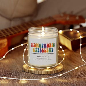 Pride Month Scented Candle: Homophobic Repellent, LGBTQ+ Gift