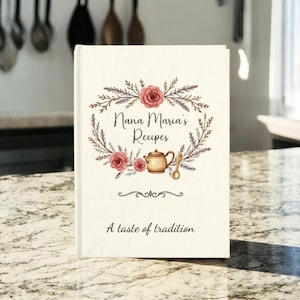 Personalized Name Recipe Book | Custom Cookbook | Family Cook Book |  Grandparent&#39;s Recipe book |  Cooking Journal | Grandparent Gift