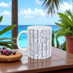 Coastal Shells Ceramic Mug | Ocean Decor Coffee Cup | Nautical Gift | Beach House Kitchenware | Sea Lover's Beverage Mug